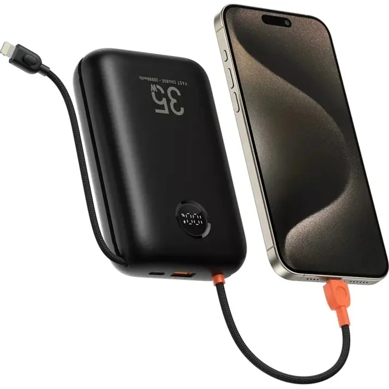 Батарея універсальна VEGER W3018 Ultra Mini 30000mAh Black — фото 2
