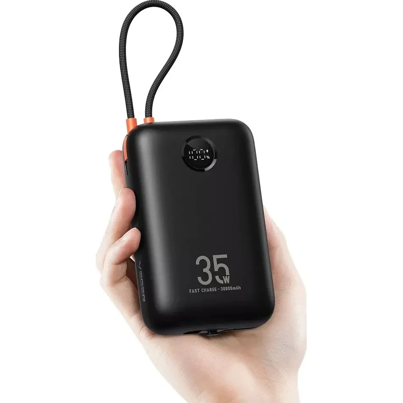 Батарея універсальна VEGER W3018 Ultra Mini 30000mAh Black — фото 4