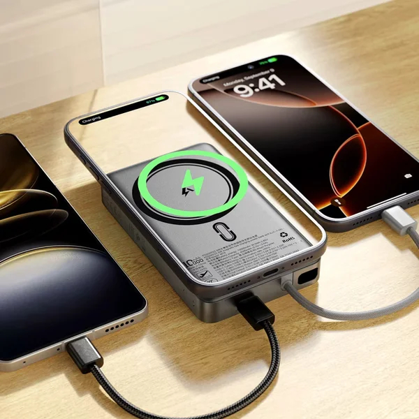 Батарея універсальна ACEFAST M18 Magnetic Wireless 10000mAh PD QC 3.0 QI 15W Black — фото 5