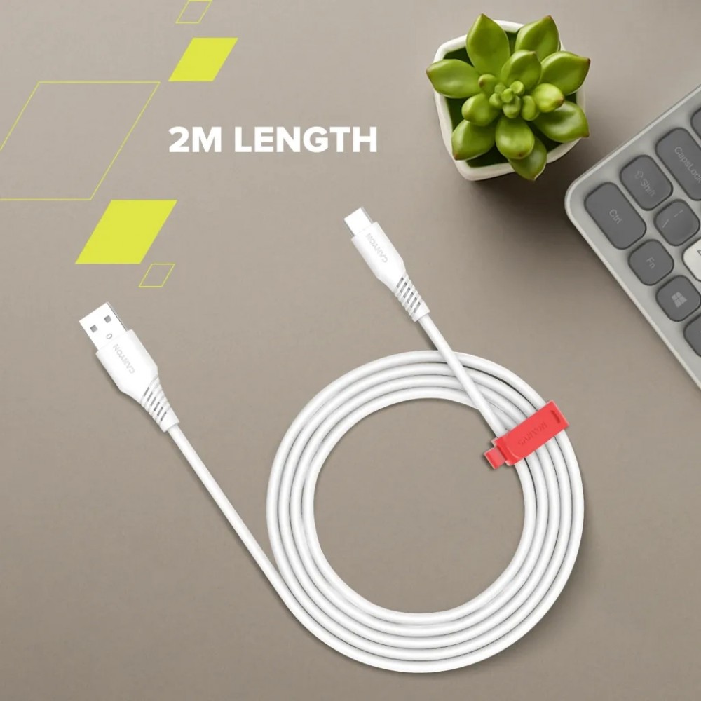Дата кабель USB 2.0 AM to USB-C 2.0m 18W TPE white Canyon (CNS-AC18SC20W) — фото 2