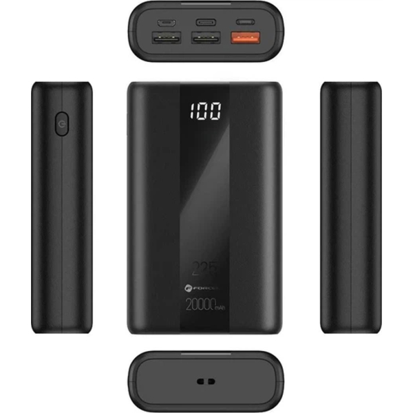 Батарея універсальна Forcell P20k2 20000mAh 22.5W Black — фото 3