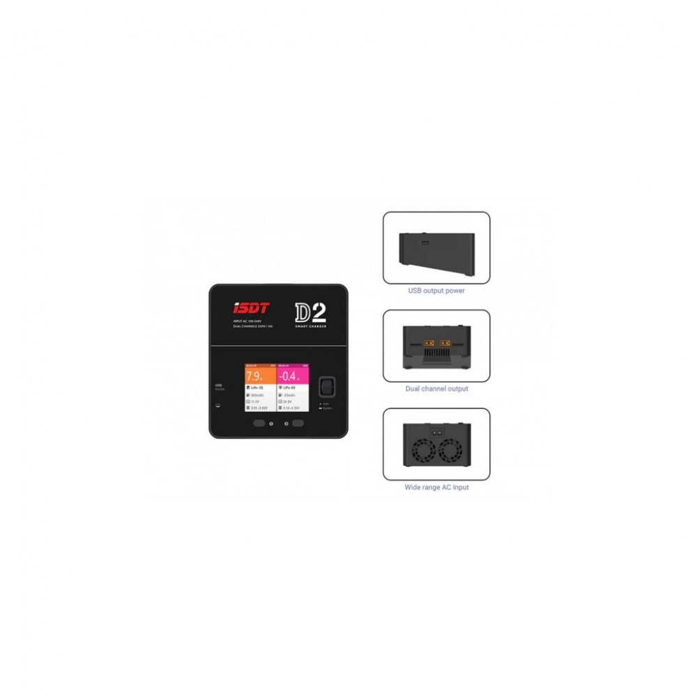 Зарядний пристрій для дрона iSDT D2 MK2 Battery Charger (D2MK2) — фото 2