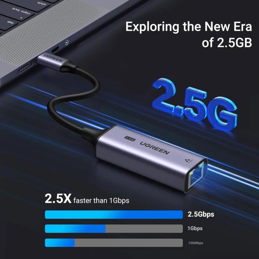 Мережевий адаптер USB-C to RJ45 Ethernet 2500Mbps Ugreen (25052) — фото 2