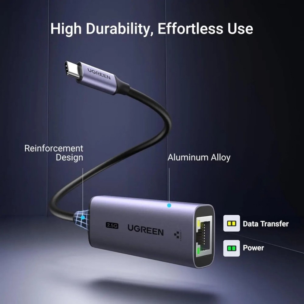 Мережевий адаптер USB-C to RJ45 Ethernet 2500Mbps Ugreen (25052) — фото 6