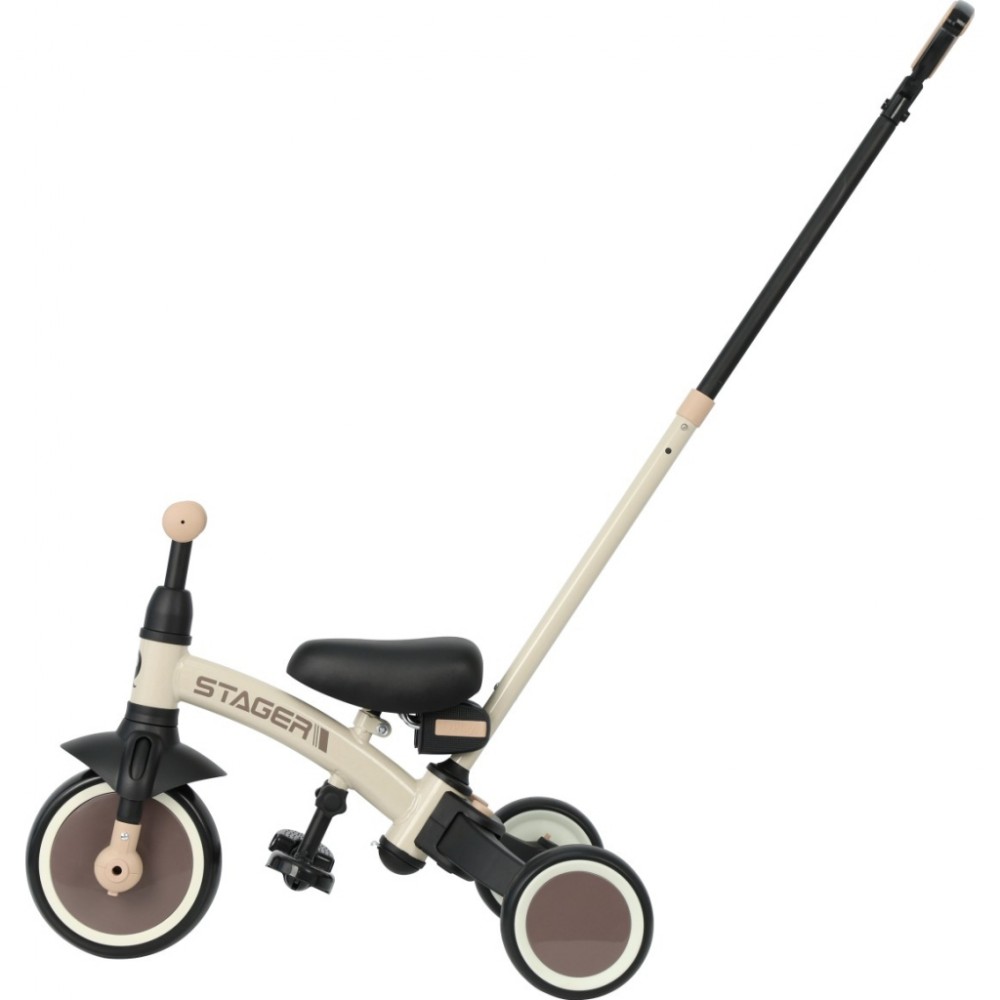 Дитячий велосипед QPlay Stager 3 в 1 з ручкою, біговел, Beige-Brown (T80STAGERBeigeBrown) — фото 8