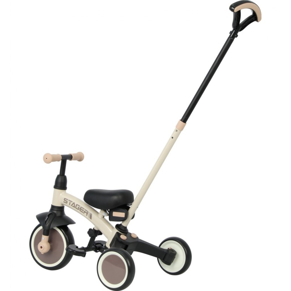 Дитячий велосипед QPlay Stager 3 в 1 з ручкою, біговел, Beige-Brown (T80STAGERBeigeBrown) — фото 9