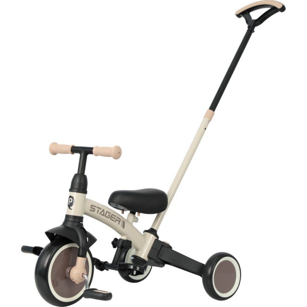 Дитячий велосипед QPlay Stager 3 в 1 з ручкою, біговел, Beige-Brown (T80STAGERBeigeBrown) — фото 10