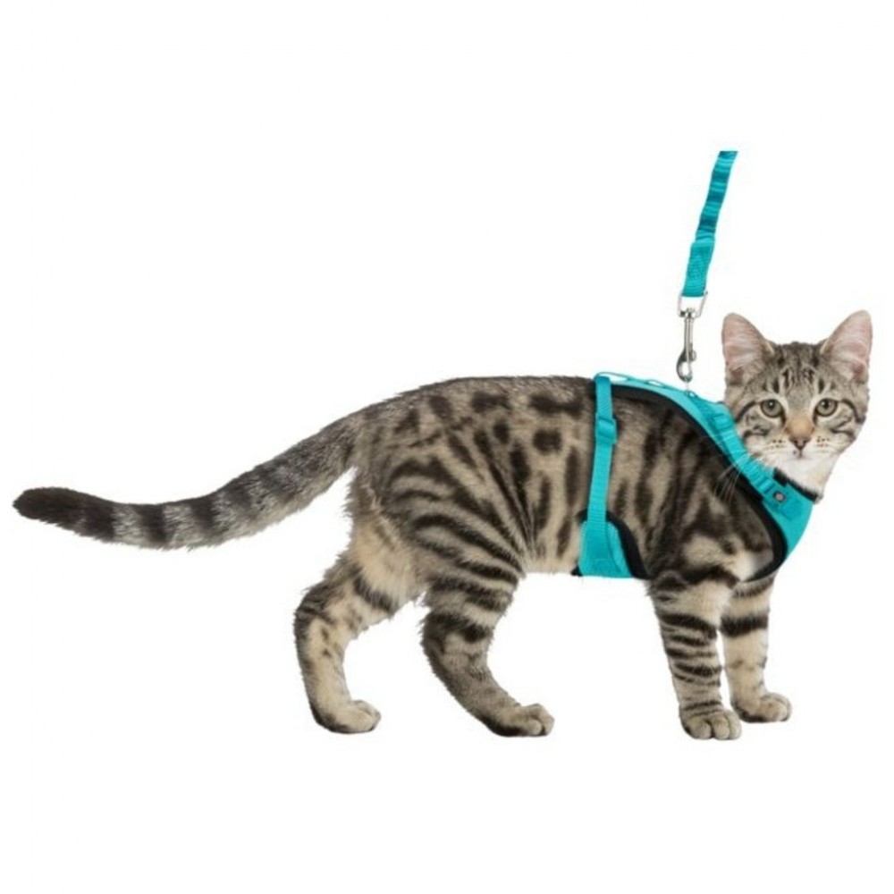 Шлея для котів Trixie Y-Harness 39-60 см/10 мм бірюзова (4057589418906) — фото 2