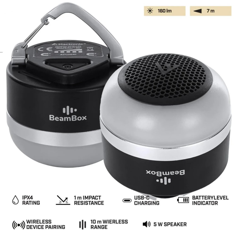 Ліхтар Mactronic з колонкою BeamBox (160 Lm) Bluetooth Speaker USB-C (ACL0041) (DAS303959) — фото 8