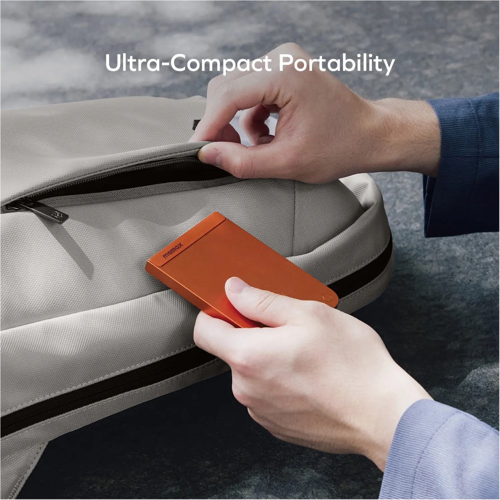 Батарея універсальна Momax Qi2 Magnetic Wireless 5000mAh 15W Orange (IP161Q2M) — фото 7