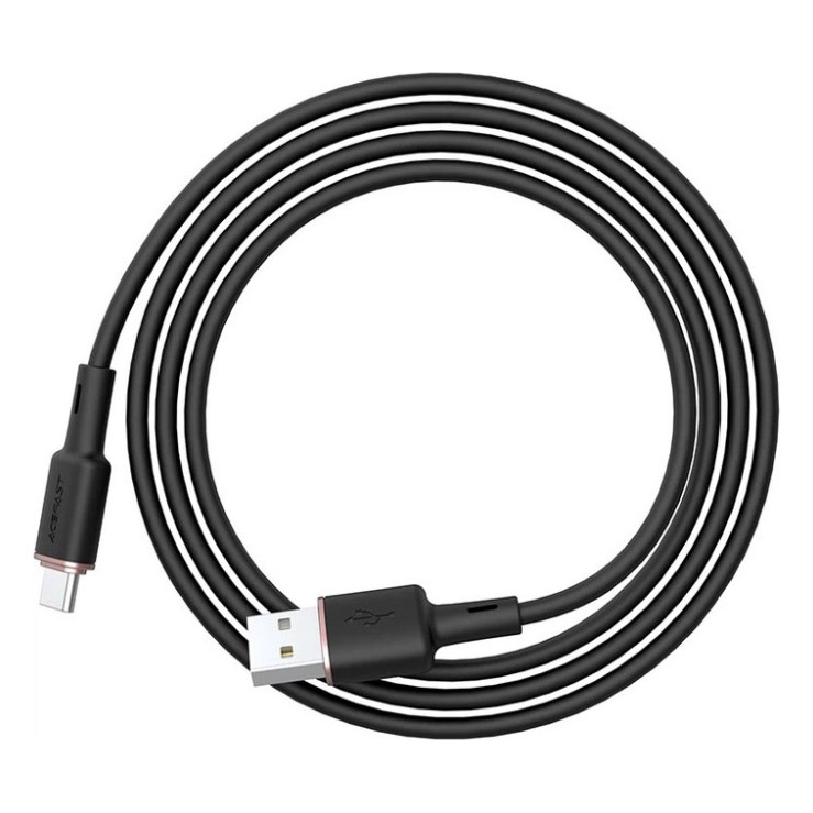 Дата кабель USB 2.0 AM to USB-C 1.2m 3A silicon black Acefast (6974316280767) — фото 2