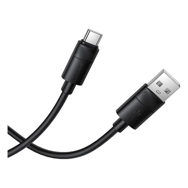 Дата кабель USB 2.0 AM to USB-C 1.0m silicone BX123 Leya black BOROFONE (6941991124211) — фото 2