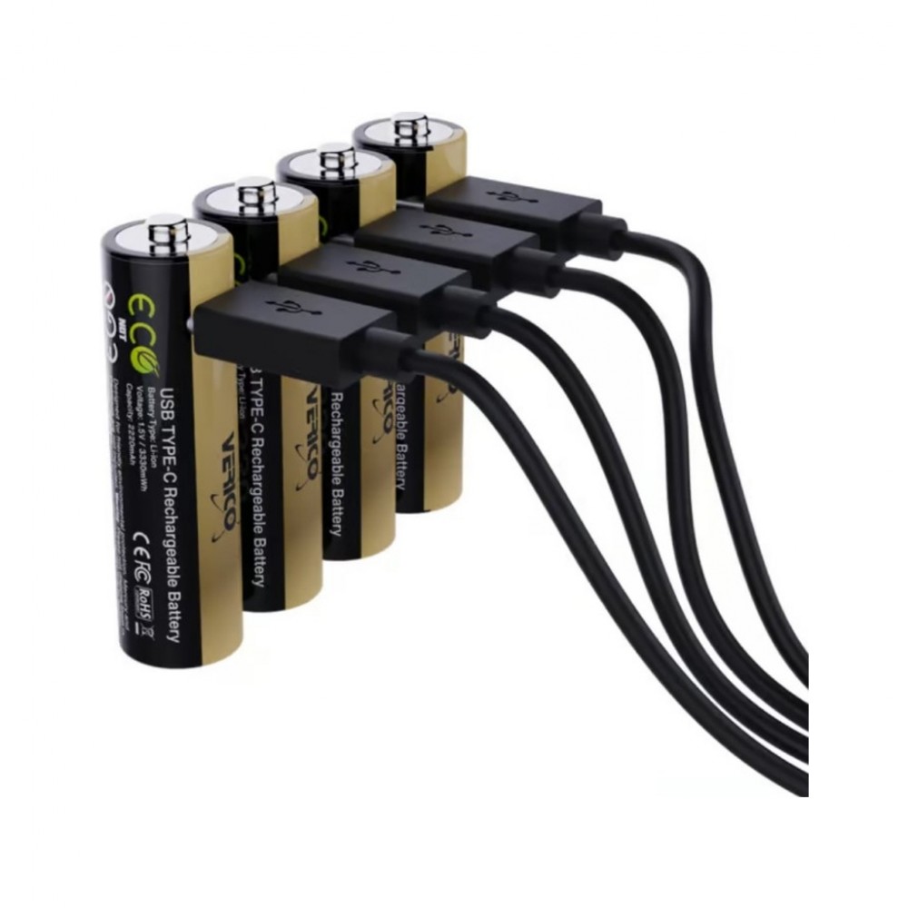 Акумулятор Verico AA USB Type-C 2220mAh/3330mWh-1.5V Li-ion 4шт./уп. (Loop Energy PRO) (1UDBT-A6WEAC-NN) — фото 5