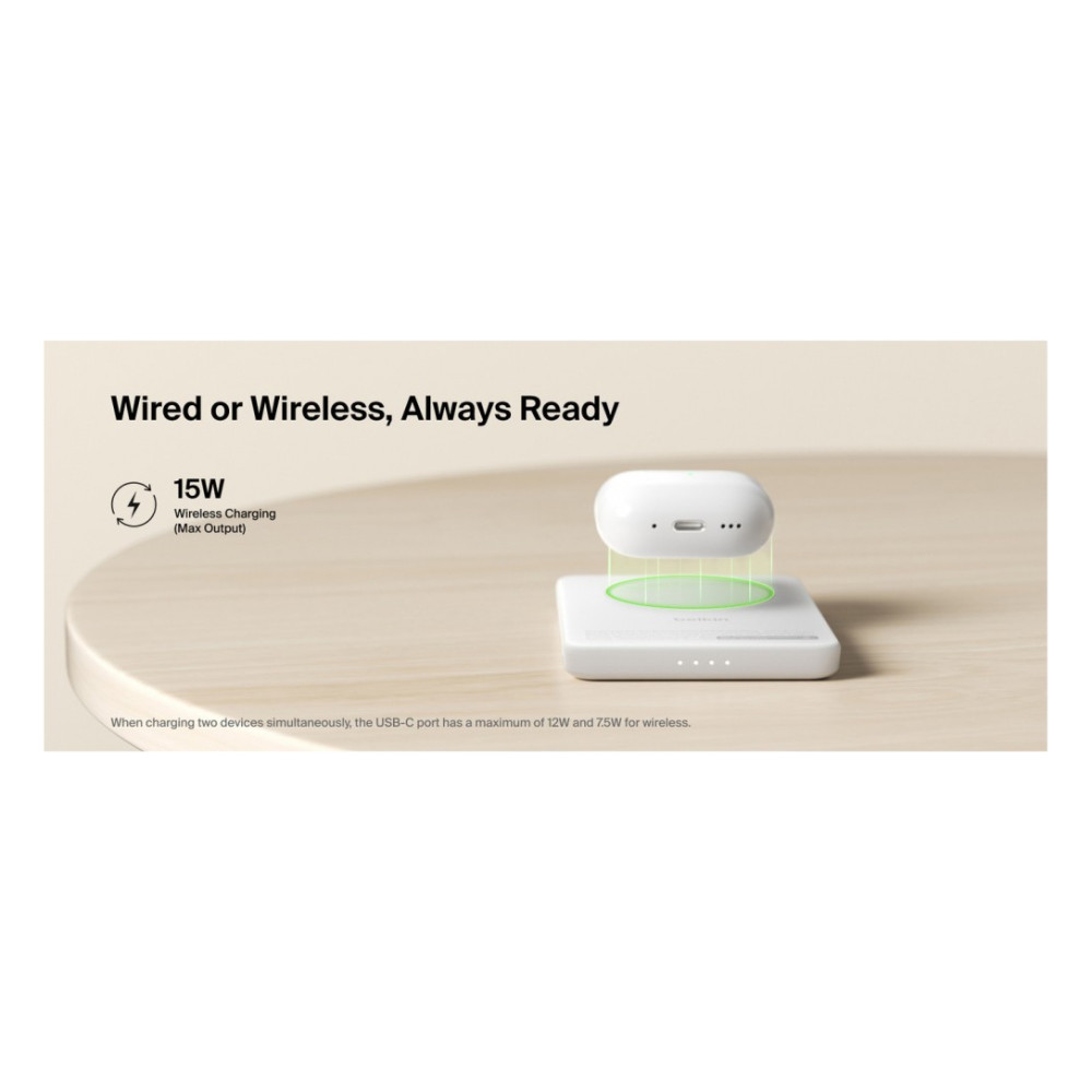 Батарея універсальна Belkin Magnetic Kickstand 5000mAh 20W White (BPD011HQWH) — фото 8