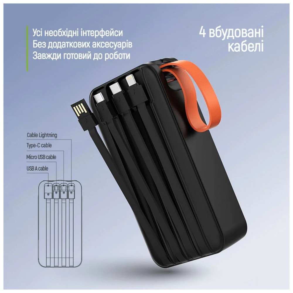 Батарея універсальна ColorWay 30 000 mAh PowerHub PD/22.5W, QC/4.0, Black (CW-PB300LP07BK) — фото 9