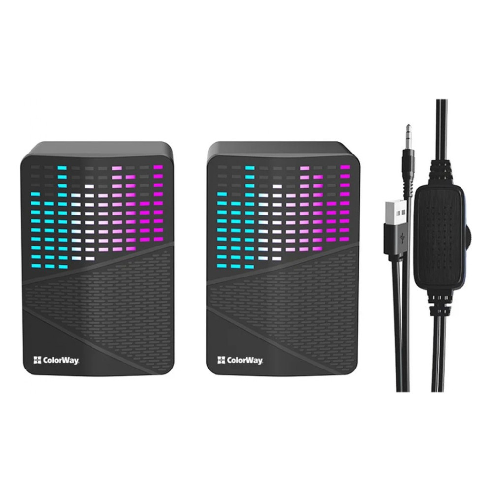 Акустична система ColorWay SoundWave 2.0 RGB USB Black (CW-SPU06BK) — фото 2