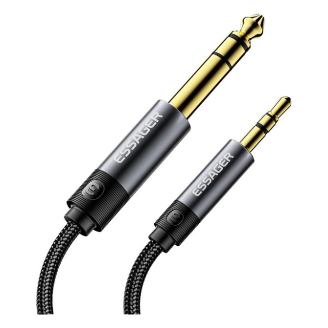 Кабель мультимедійний 3.5mm M to 6.5mm M 1.2m Essager (EYPMM-XL0G-P) — фото 4