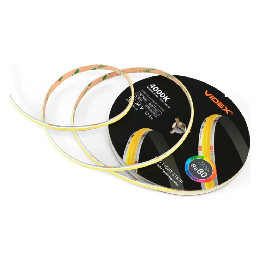 Світлодіодна стрічка Videx COB DC24V 55W 5M 4000K Ra80 IP20 5м (VL-LSTCB320-24114-B5) — фото 5