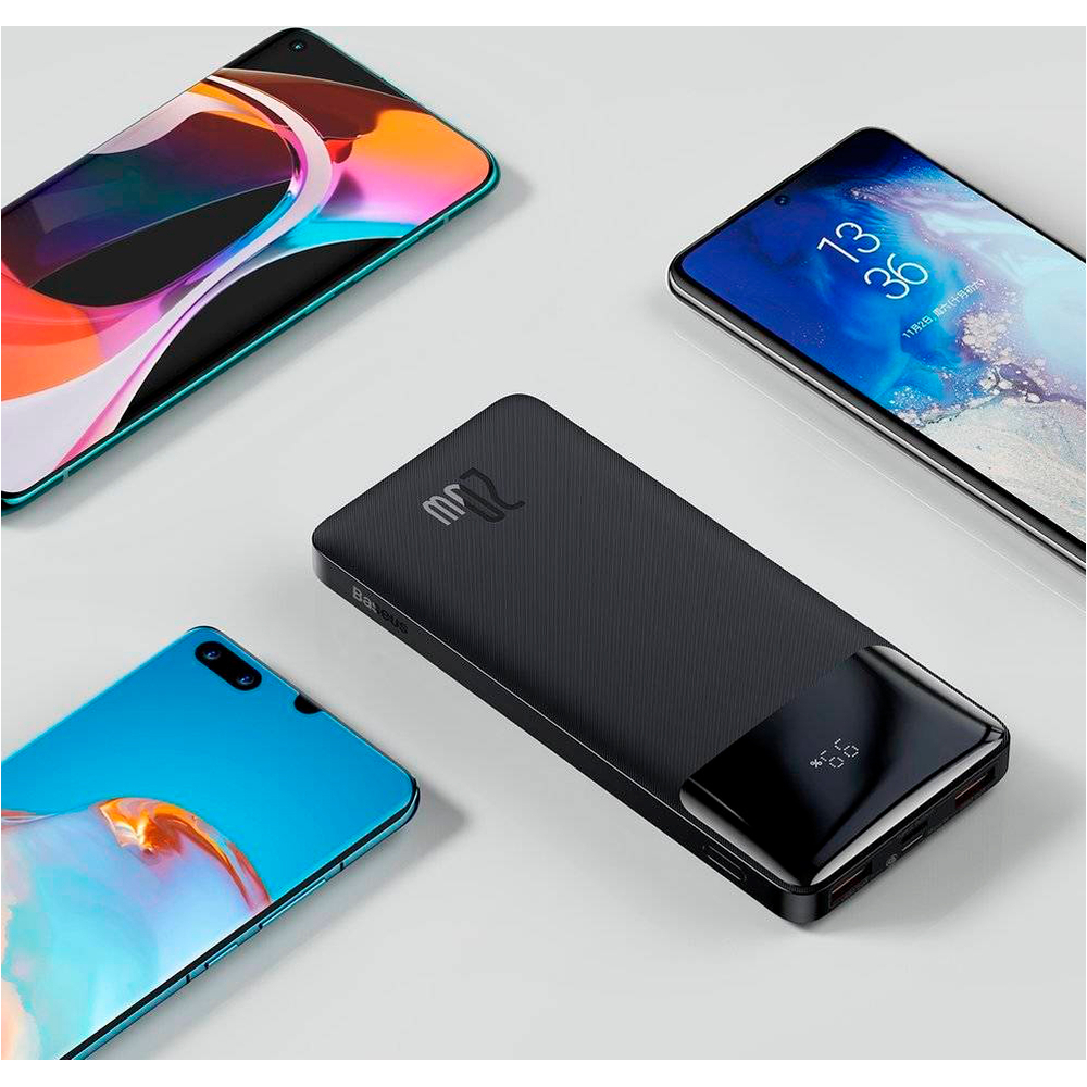 Батарея універсальна Baseus Bipow Digital Display 10000mAh 20W Black (PPDML-L01) — фото 8