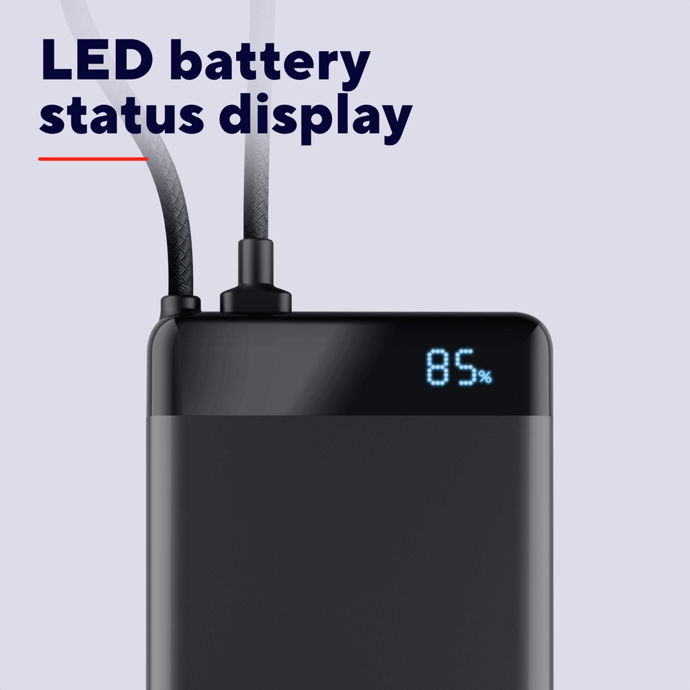 Батарея універсальна Trust 10000mAh Fiera 2хUSB-C 20W PD/QC 3.0 Black (25880) — фото 9